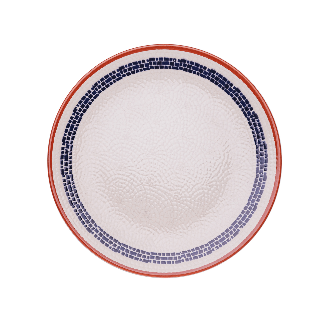 Prato de Sobremesa Village em Cerâmica Creme 20cm