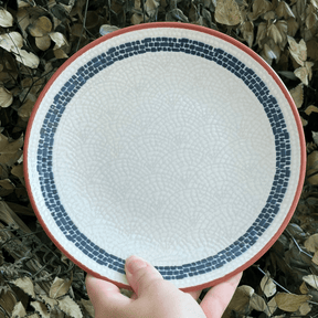 Prato de Sobremesa Village em Cerâmica Creme 20cm