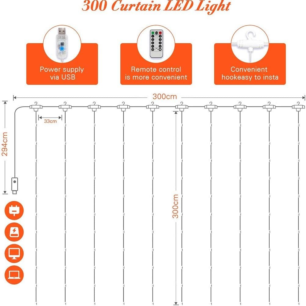 Cortina de Led Diversos 4x3 para o Natal