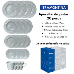 APARELHO DE JANTAR TRAMONTINA INGRID 20 PCS 96011/887
