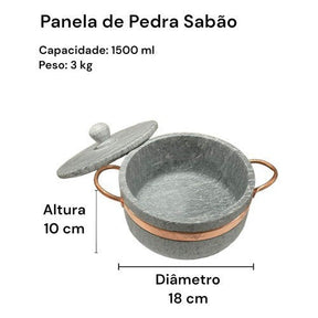 KIT PANELA + FRIGIDEIRA DE PEDRA SABÃO
