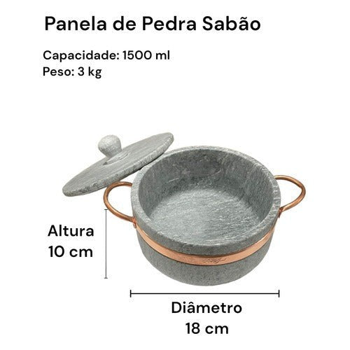 KIT PANELA + FRIGIDEIRA DE PEDRA SABÃO