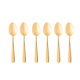 Jogo de 6 Colheres para Sobremesa Berna em Aço Dourado