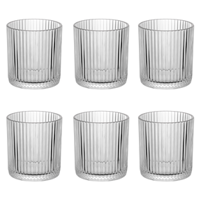 Jogo 6 Copos Baixos Whisky Graffiato de Vidro 320ml