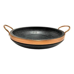 Frigideira Paella de Pedra Sabão 28 Cm Com Tampa