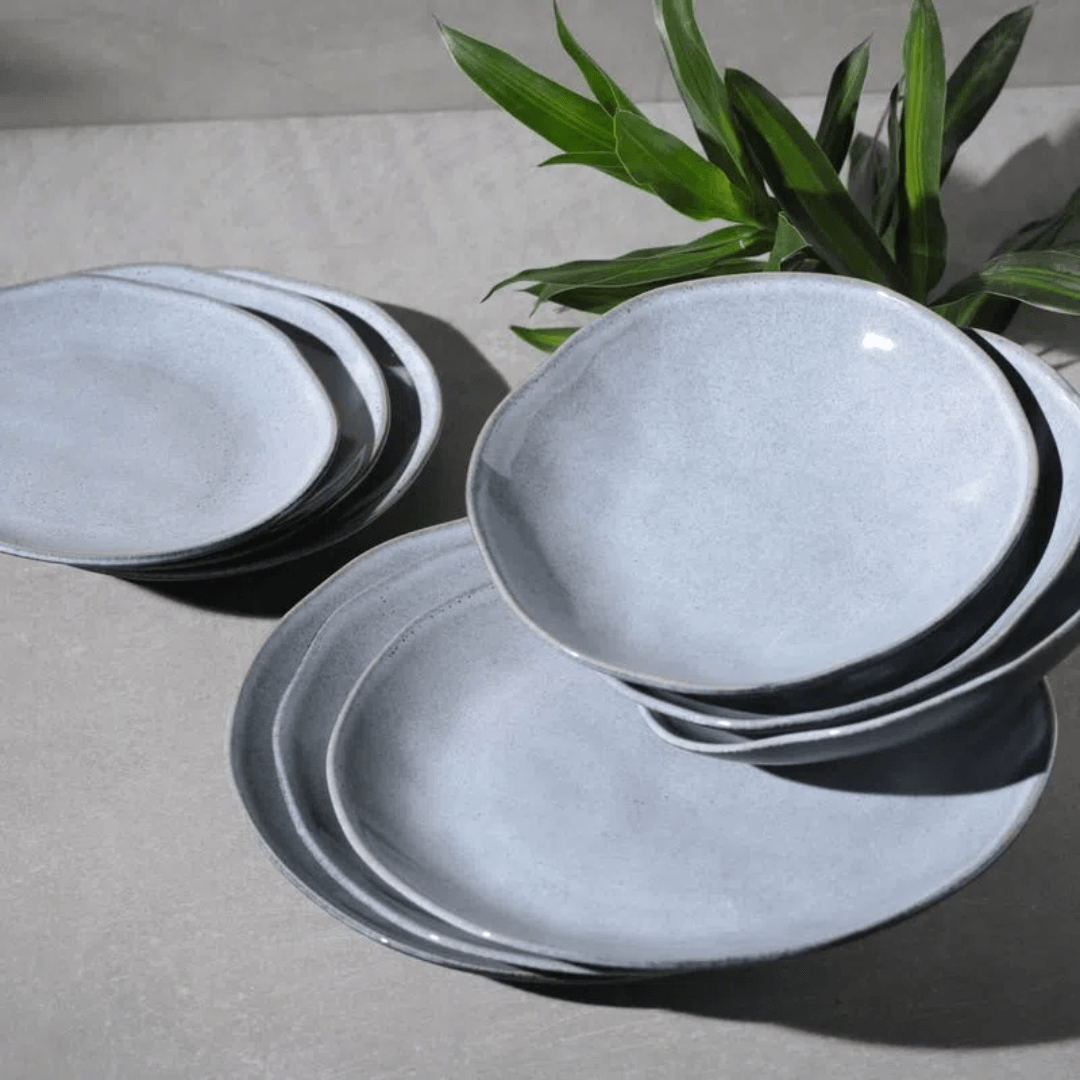Prato de Sobremesa Orgânico Concreto Cinza 19,5cm