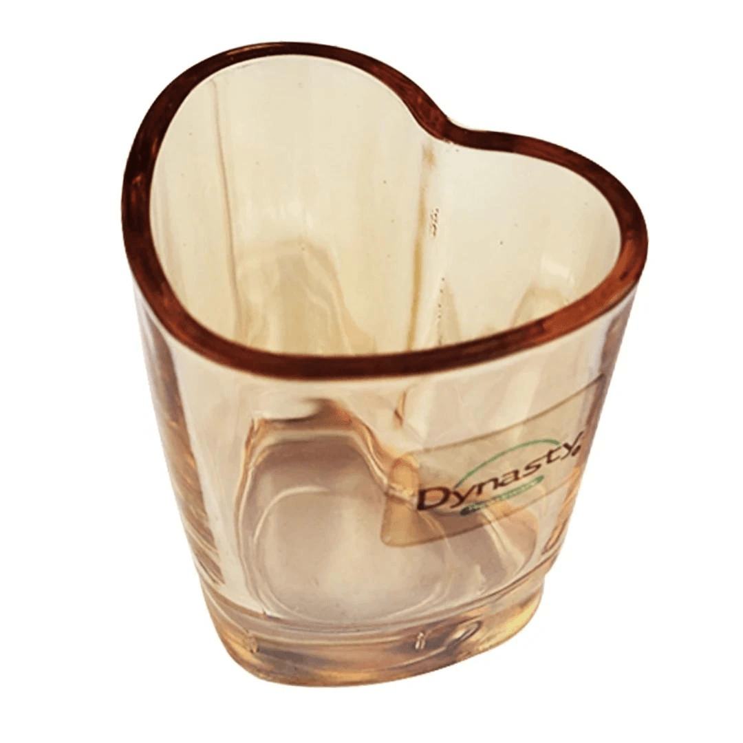 Jogo 6 Copos para Shot Licor de Vidro Coração Âmbar 45ml